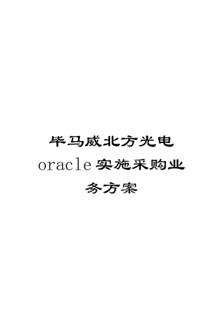 毕马威北方光电oracle实施采购业务方案模板