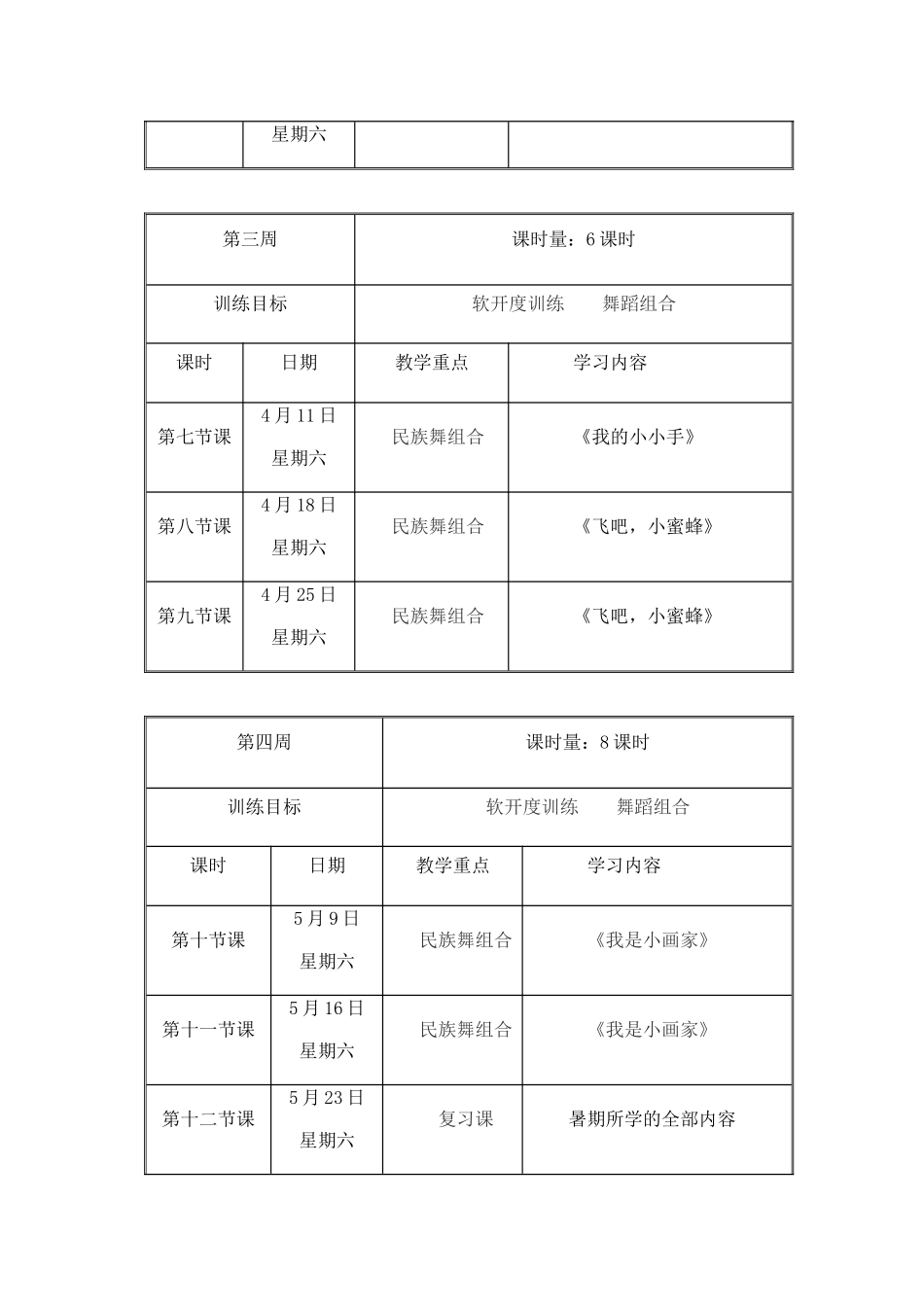 民族舞一级班教学计划_第3页