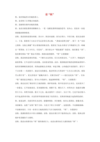 高考语文 读“铁”作文素材19