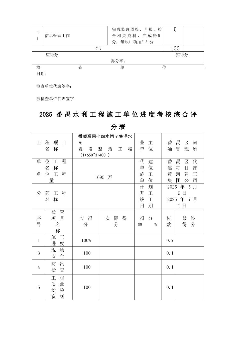 水利工程设计监理施工考核表_第3页