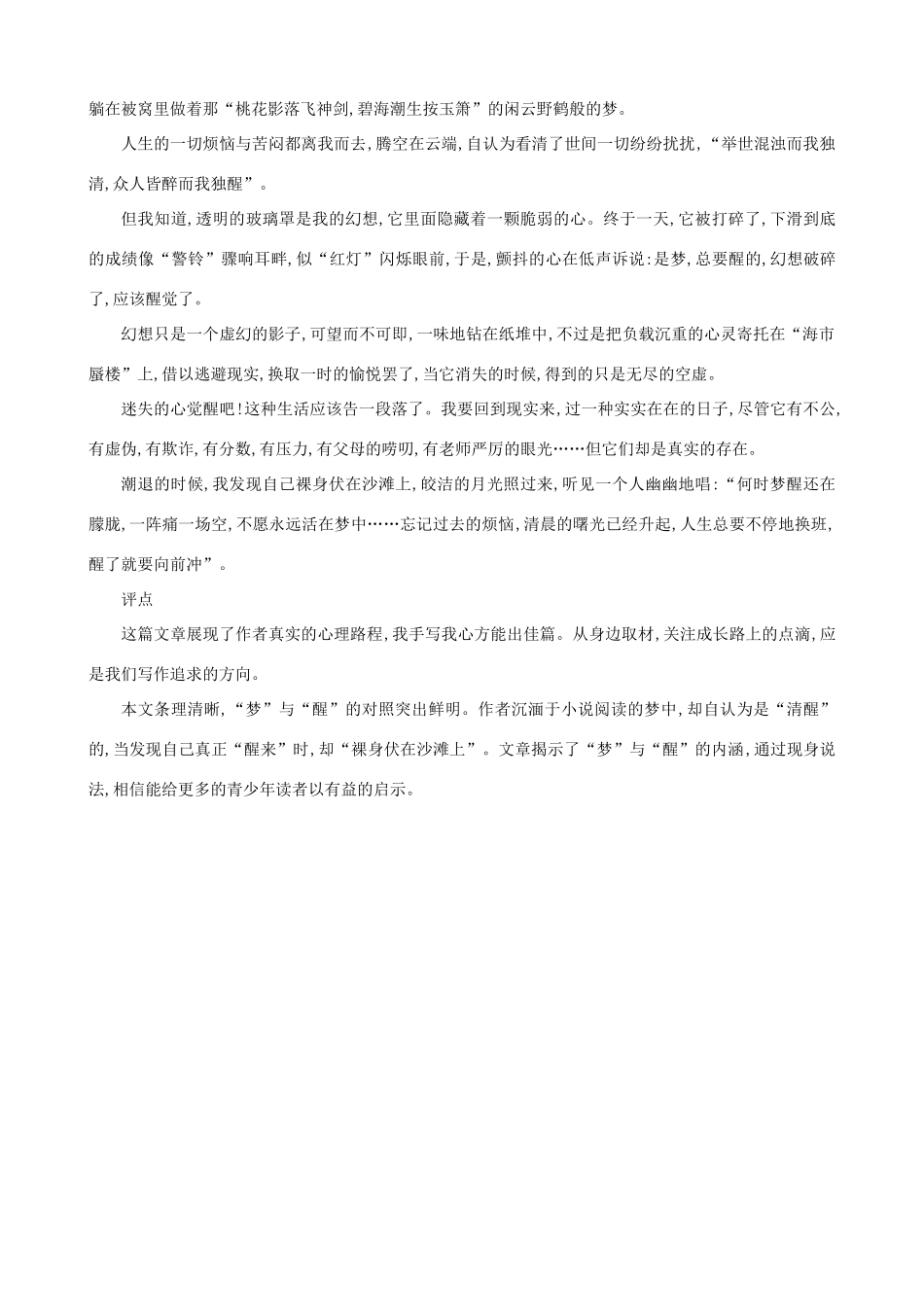 高考语文 高考作文技法话题作文 醒着 写作导引_第2页