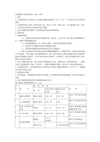 水利测量工程监理细则（水库工程）