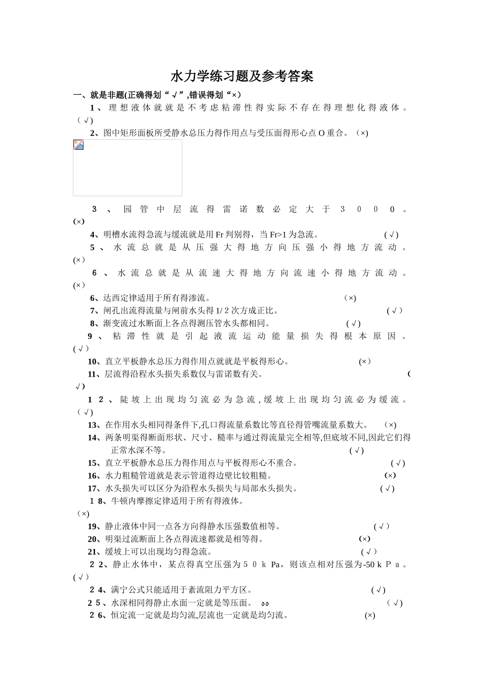 水力学练习题及答案_第1页