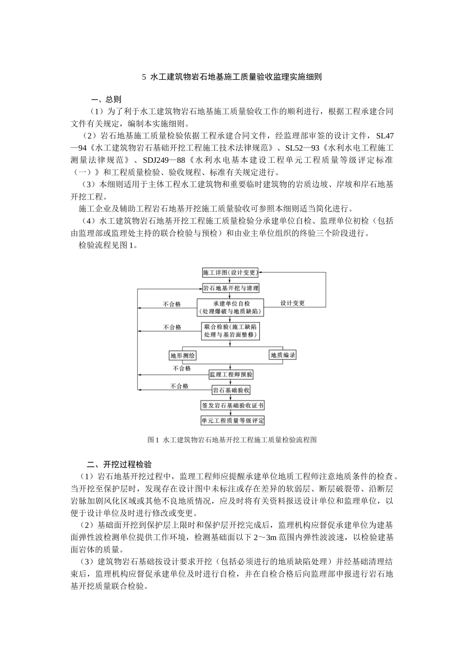 水工建筑物岩石地基施工质量验收监理实施细则_第1页