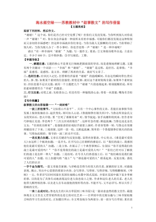 高考语文 卷帘天自高海水摇空绿-苏教教材中“叙事散文”的写作借鉴
