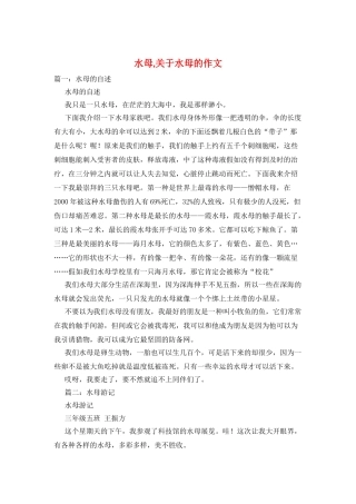 水母-关于水母的作文
