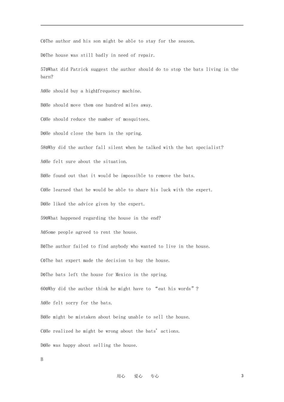 高考英语短文理解学案（13）_第3页