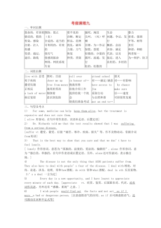 高考英语复习 考前知识清理九-人教版高三全册英语素材