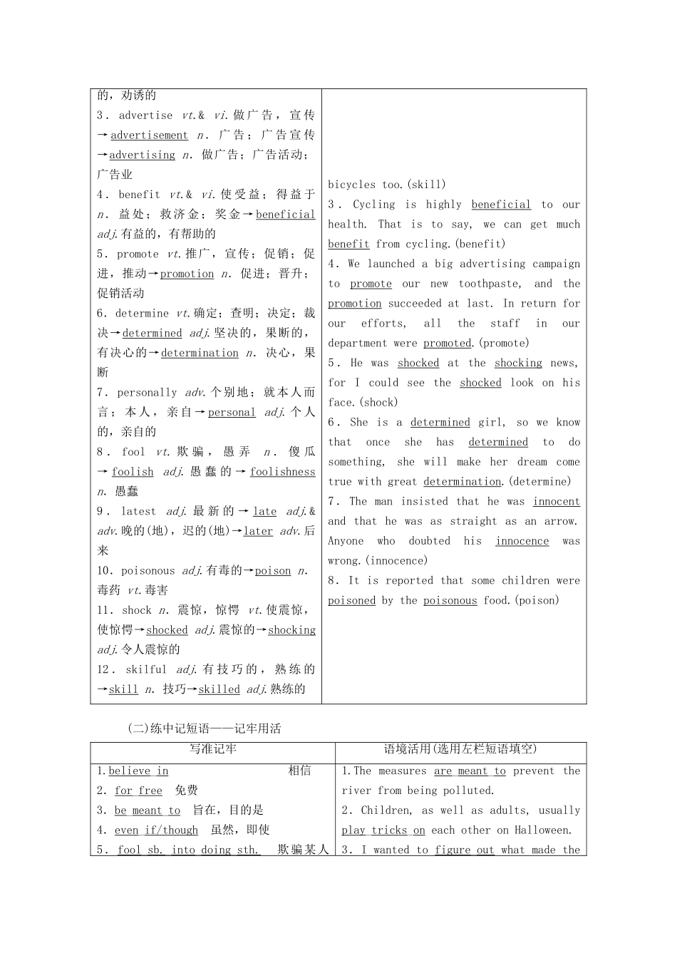 高考英语新创新一轮复习 Unit 1 Advertising学案（含解析）牛津译林版必修4-牛津版高三必修4英语学案_第2页