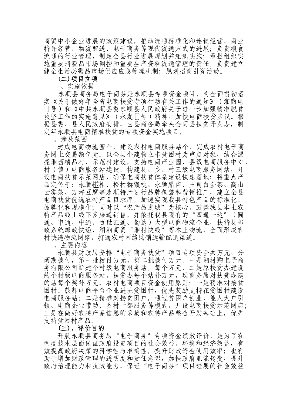 永顺县2025年度商务局电子商务专项资金绩效评价报告_第2页