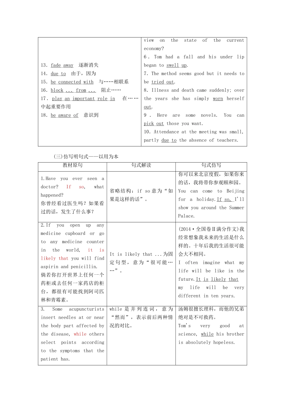 高考英语新创新一轮复习 Unit 2 Fit for life学案（含解析）牛津译林版选修7-牛津版高三选修7英语学案_第3页
