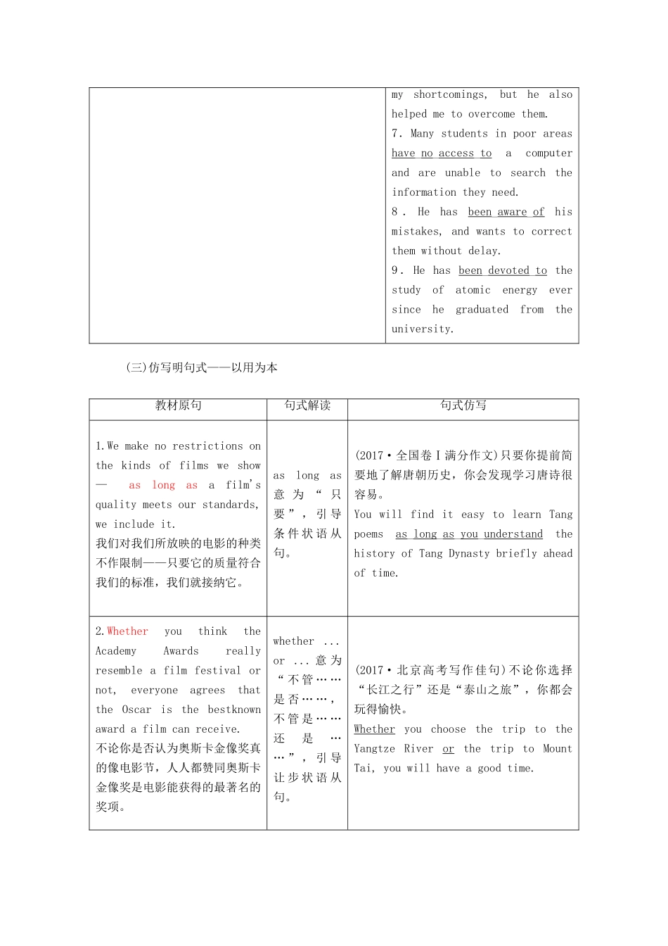 高考英语新创新一轮复习 Unit 4 Films and film events学案（含解析）牛津译林版选修8-牛津版高三选修8英语学案_第3页