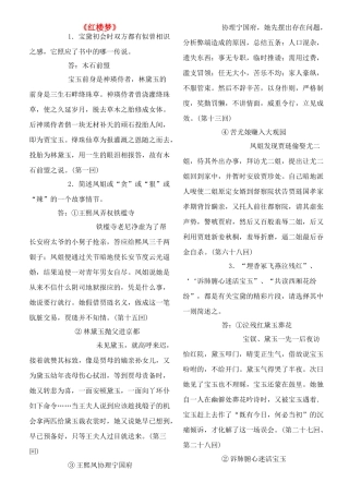 高考语文 名著题目部分素材 苏教版