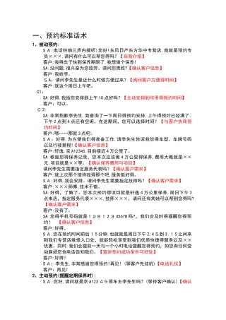 汽车4S店预约话术