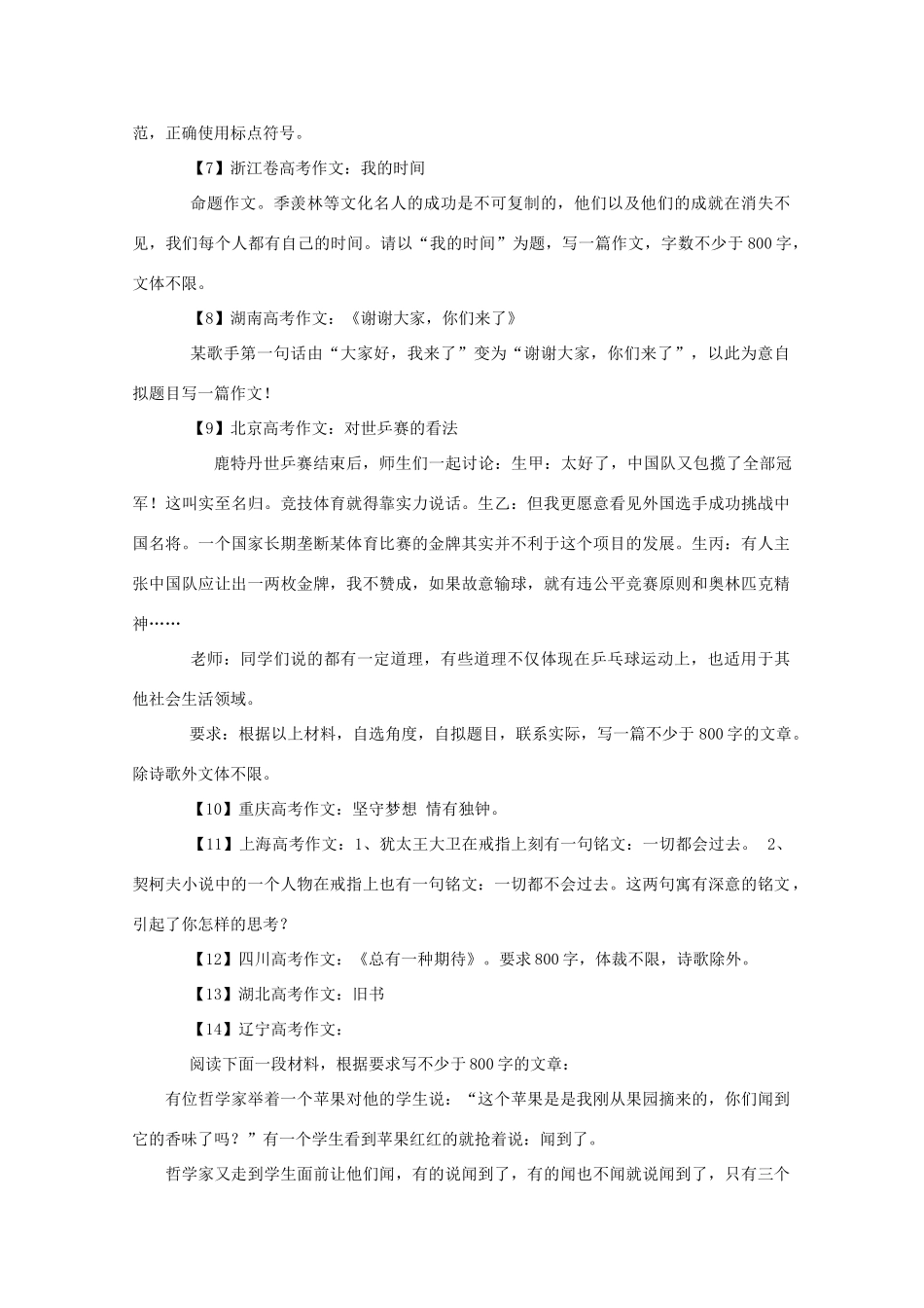 高考语文 中国60年高考作文题大盘点素材_第2页