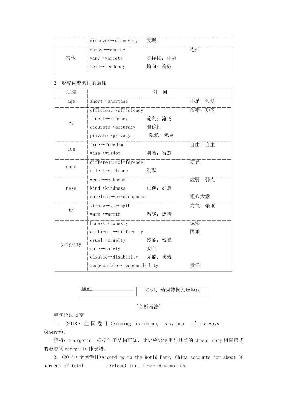 高考英语新创新一轮复习 语法 第一部分 第四讲 词性转换（构词法）学案（含解析）北师大版-北师大版高三全册英语学案_第3页