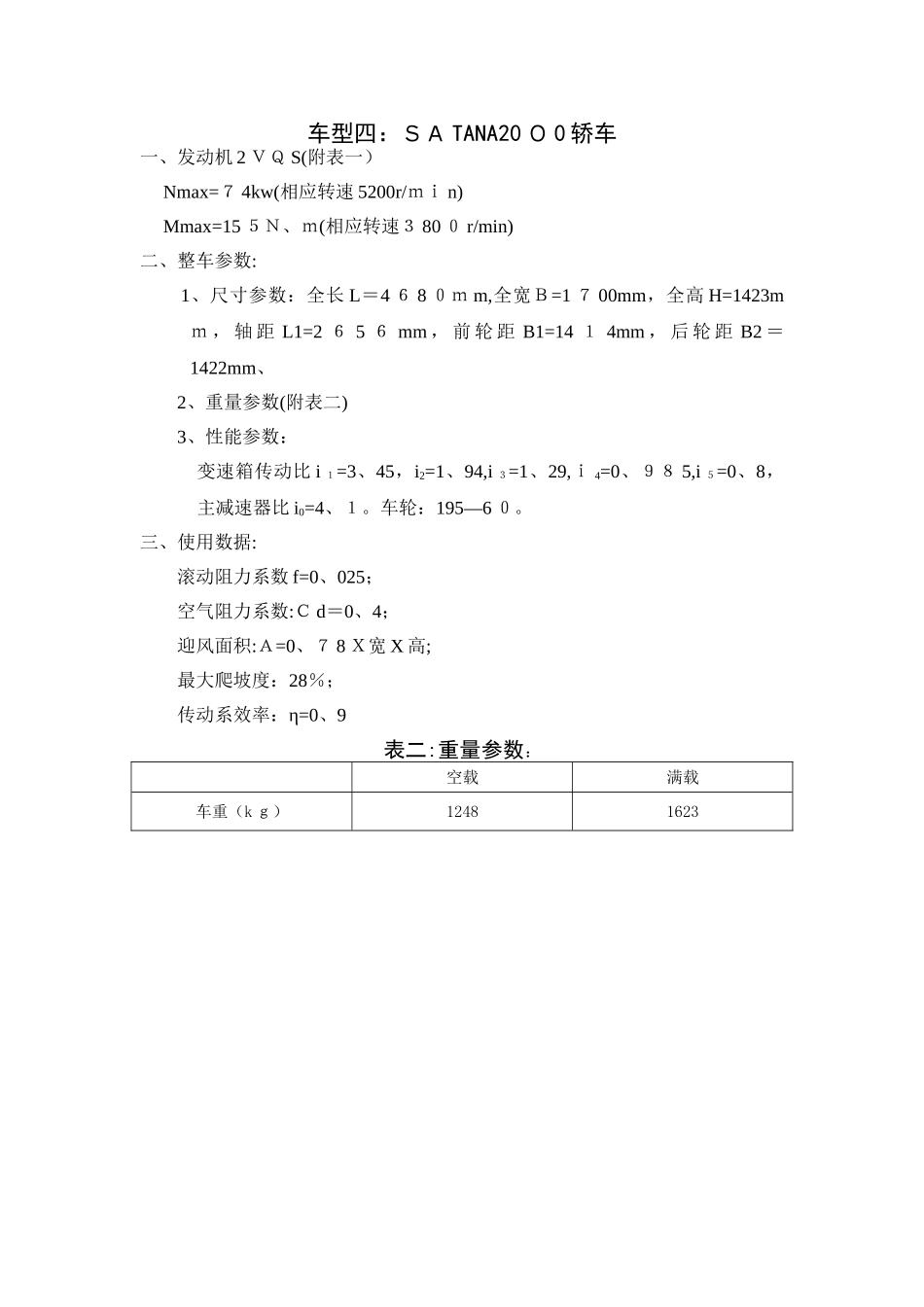 汽车理论课程设计_第3页