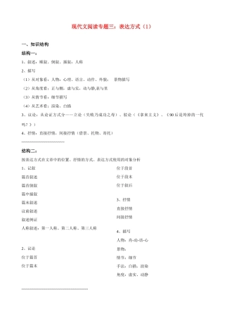 高考语文 现代文阅读专题三表达方式素材