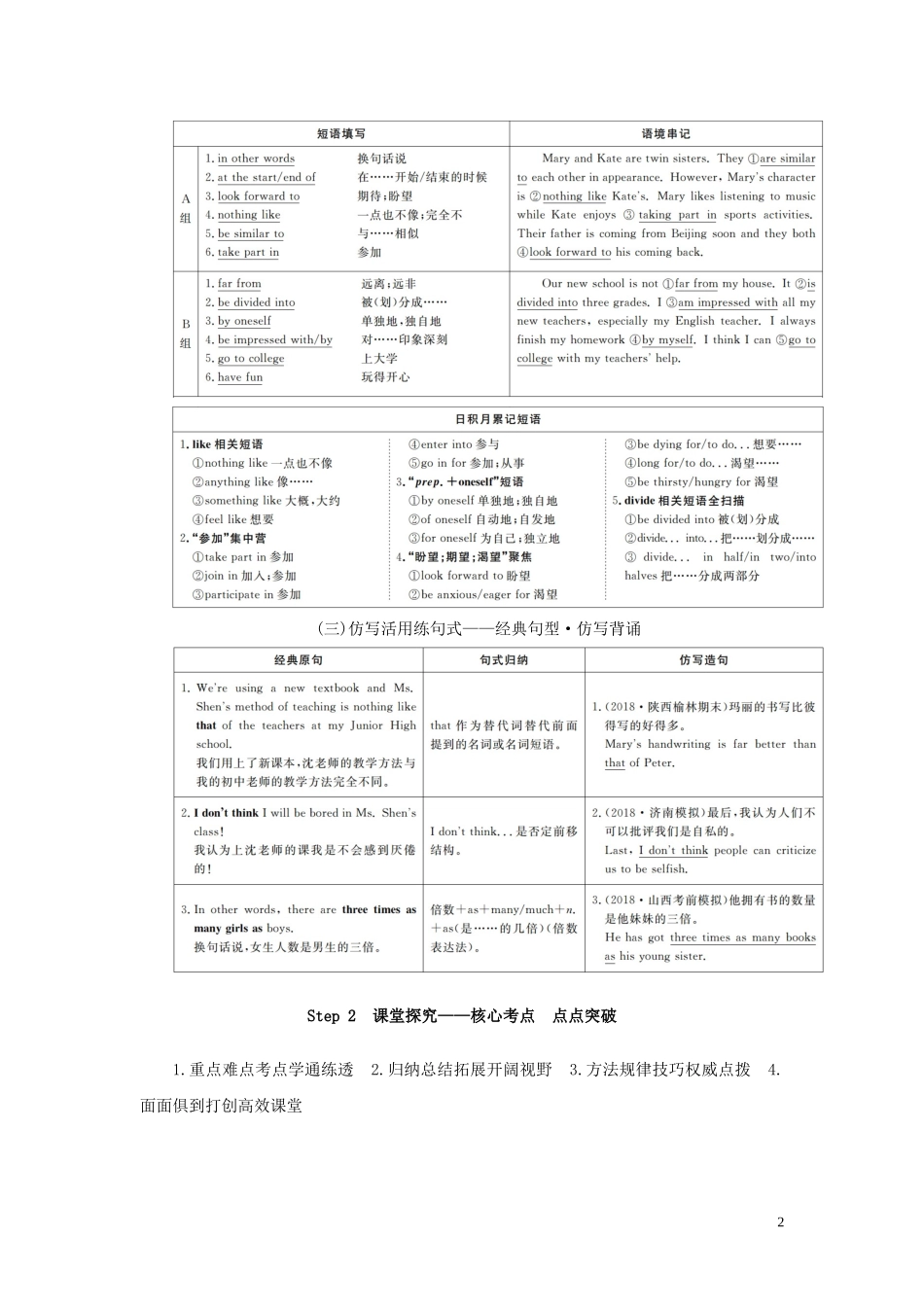 高考英语总复习 Module 1 My First Day at Senior High教学案 外研版必修1-外研版高三必修1英语教学案_第2页