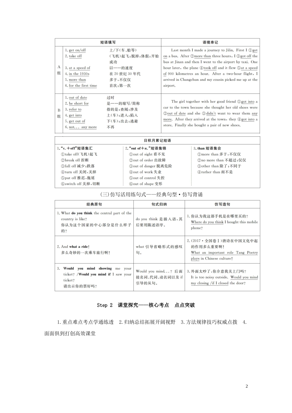 高考英语总复习 Module 3 My First Ride on a Train教学案 外研版必修1-外研版高三必修1英语教学案_第2页