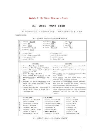 高考英语总复习 Module 3 My First Ride on a Train教学案 外研版必修1-外研版高三必修1英语教学案
