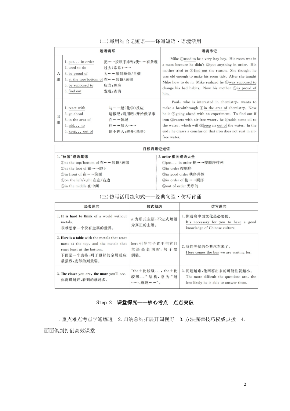 高考英语总复习 Module 5 A Lesson in a Lab教学案 外研版必修1-外研版高三必修1英语教学案_第2页