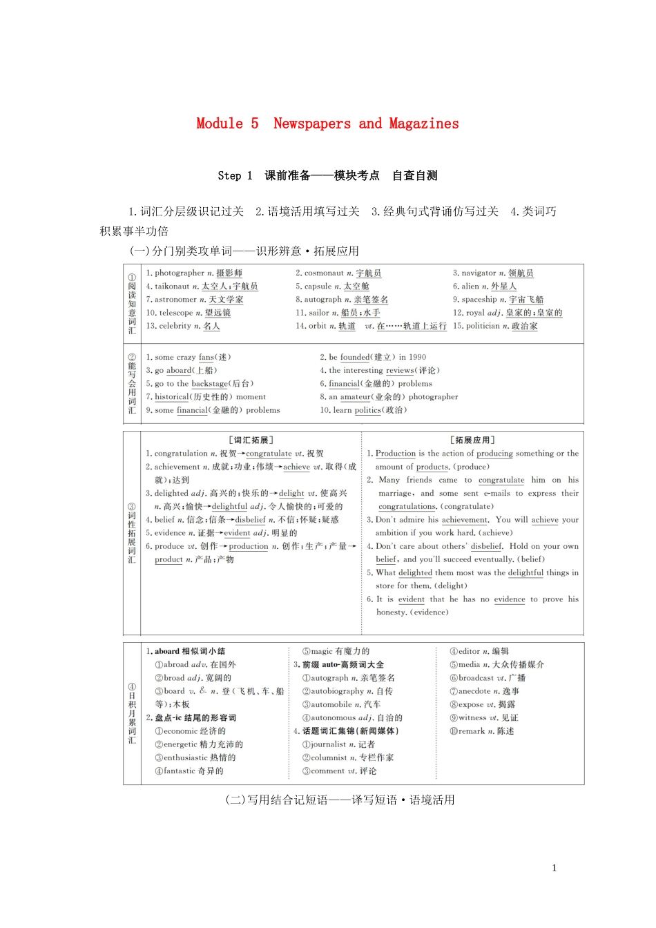 高考英语总复习 Module 5 Newspapers and Magazines教学案 外研版必修2-外研版高三必修2英语教学案_第1页