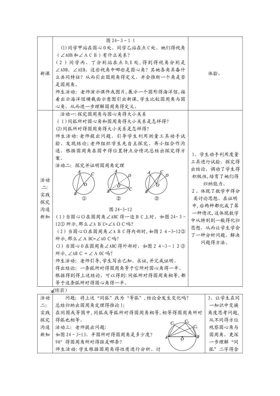沪科版九年级数学下册教案：24.3　圆周角_第2页