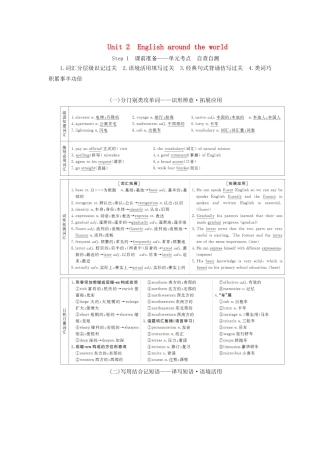 高考英语总复习 Unit 2 English around the world教学案 新人教版必修1-新人教版高三必修1英语教学案
