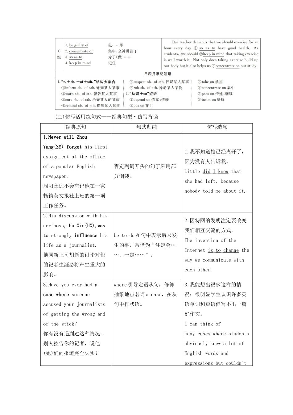 高考英语总复习 Unit 4 Making the news教学案 新人教版必修5-新人教版高三必修5英语教学案_第2页