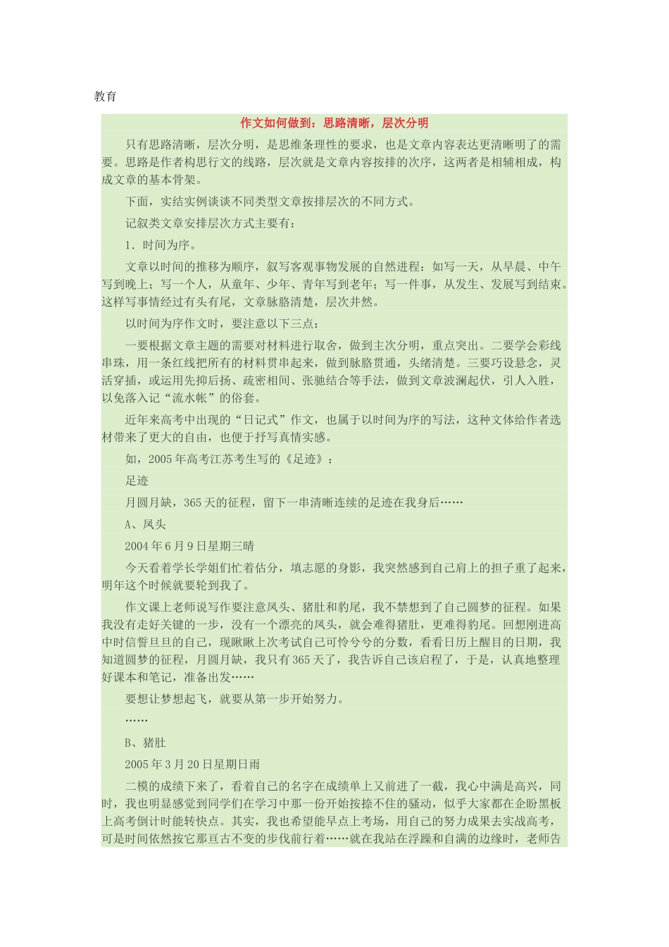 高考语文 作文辅导 思路清晰，层次分明-人教版高三全册语文素材_第3页