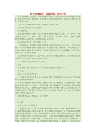 高考语文 作文辅导 思路清晰，层次分明-人教版高三全册语文素材