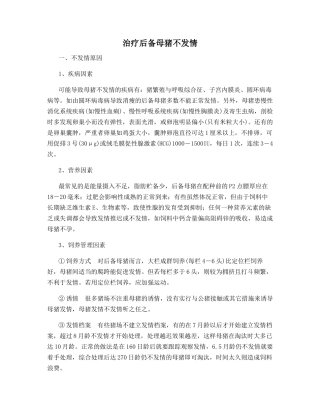 治疗后备母猪不发情