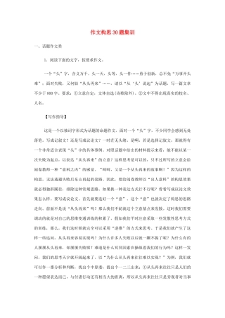 高考语文 作文构思30题集训