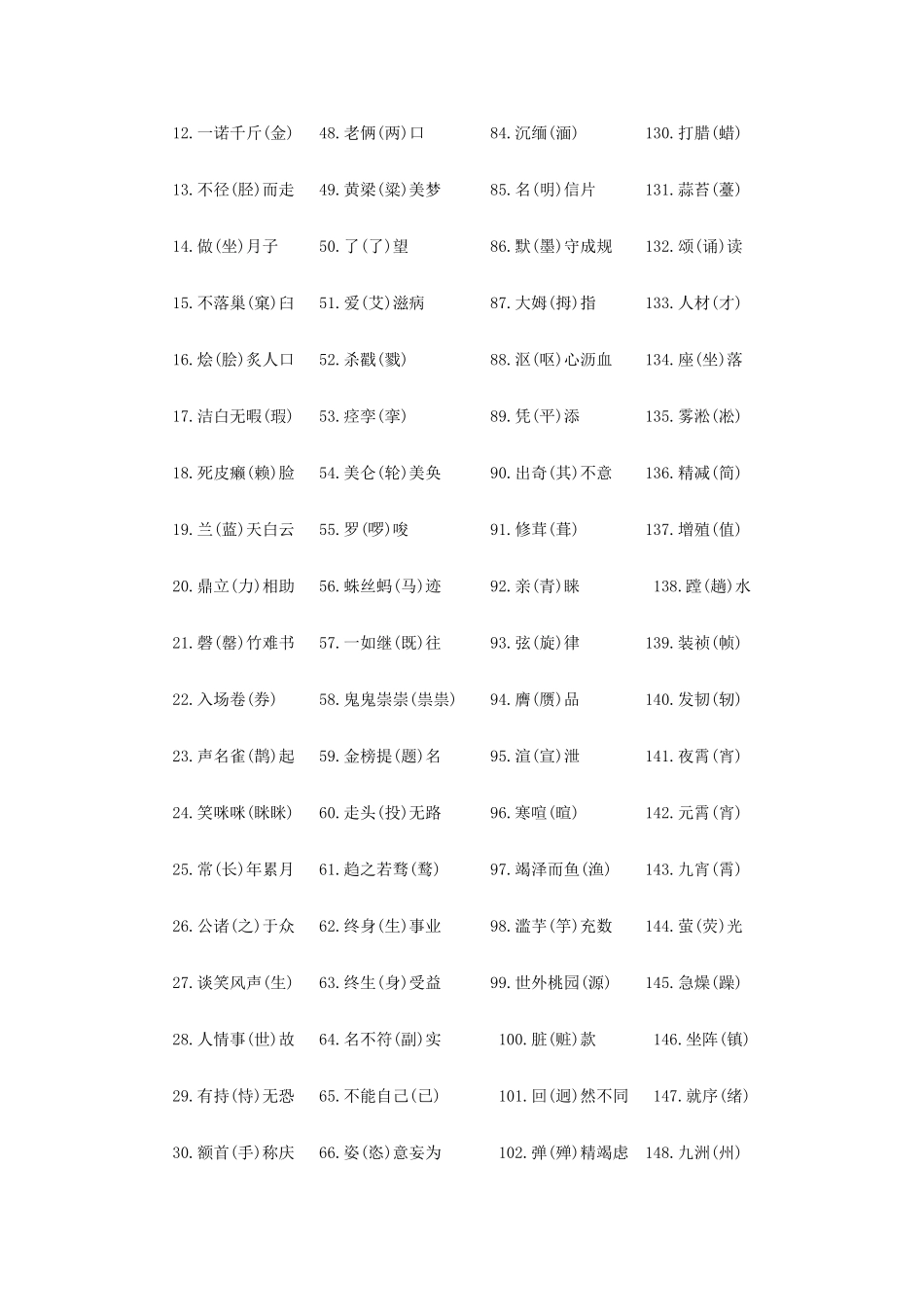 高考语文复习 100个常见易错易混字词_第3页