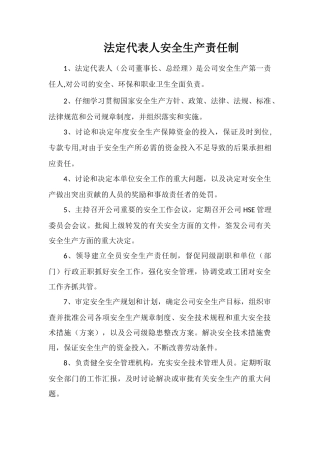 法定代表人安全生产责任制