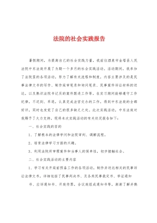 法院的社会实践报告