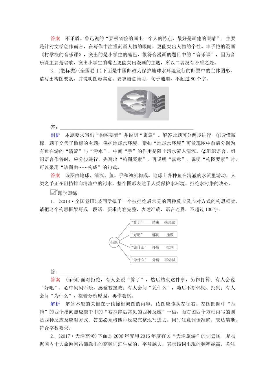 高考语文一轮复习 第3编 语言文字运用 专题六 图文转换 微案 图文转换教学案-人教版高三全册语文教学案_第3页