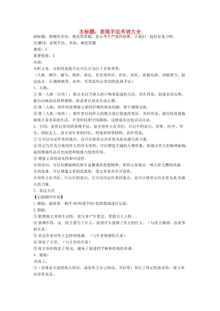 高考语文复习备考策略 专题15 实用类文本阅读 表现手法术语大全-人教版高三全册语文素材