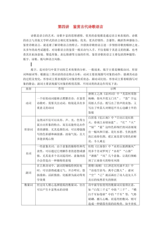 高考语文一轮复习 第二部分 专题七 第四讲 鉴赏古代诗歌语言学案 新人教版-新人教版高三全册语文学案