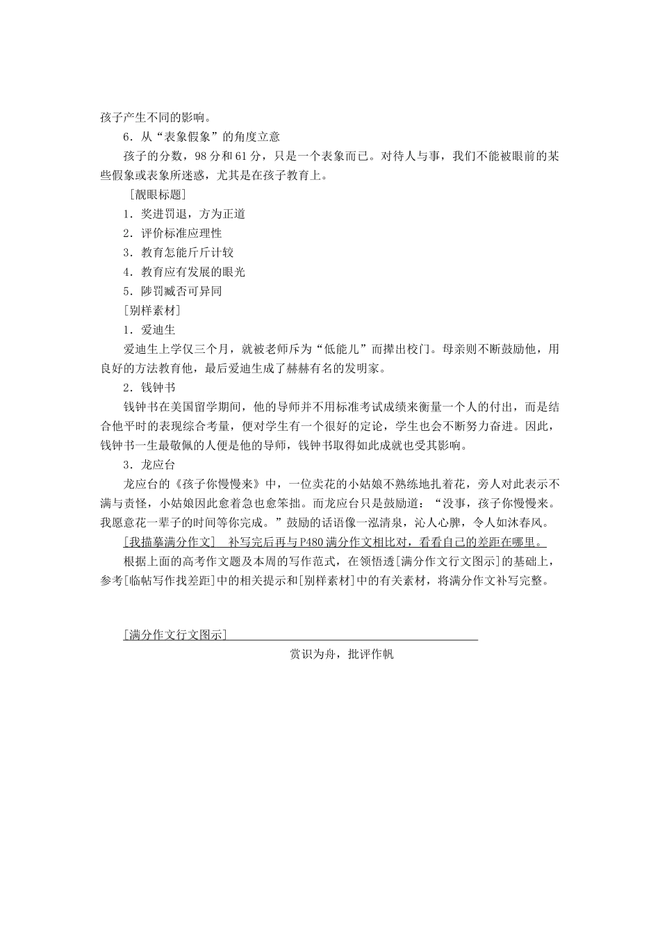 高考语文一轮复习 第四板块 写作 三、行文有范（一）讲学案 新人教版-新人教版高三全册语文学案_第3页