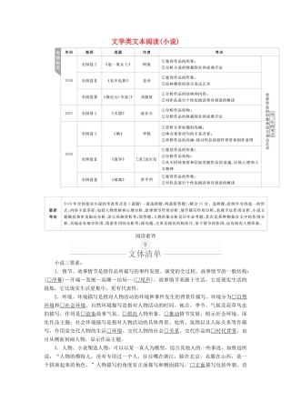 高考语文一轮复习 第一编 现代文阅读 专题四 微案一 文学类文本阅读（小说）学案（含解析）-人教版高三全册语文学案