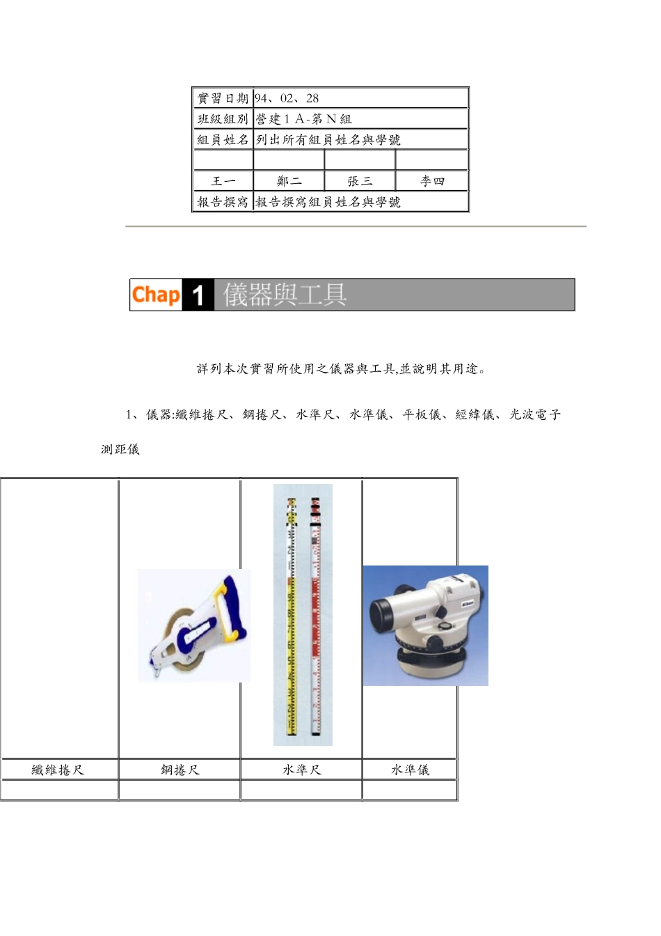 测量实习报告材料_第2页