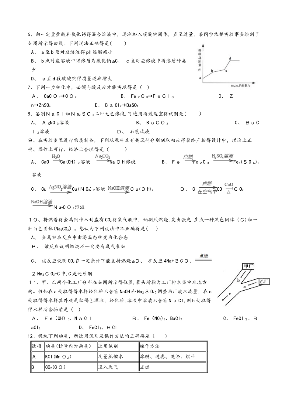 浙教版九年级上册    2.5 物质的转化 同步练习_第2页