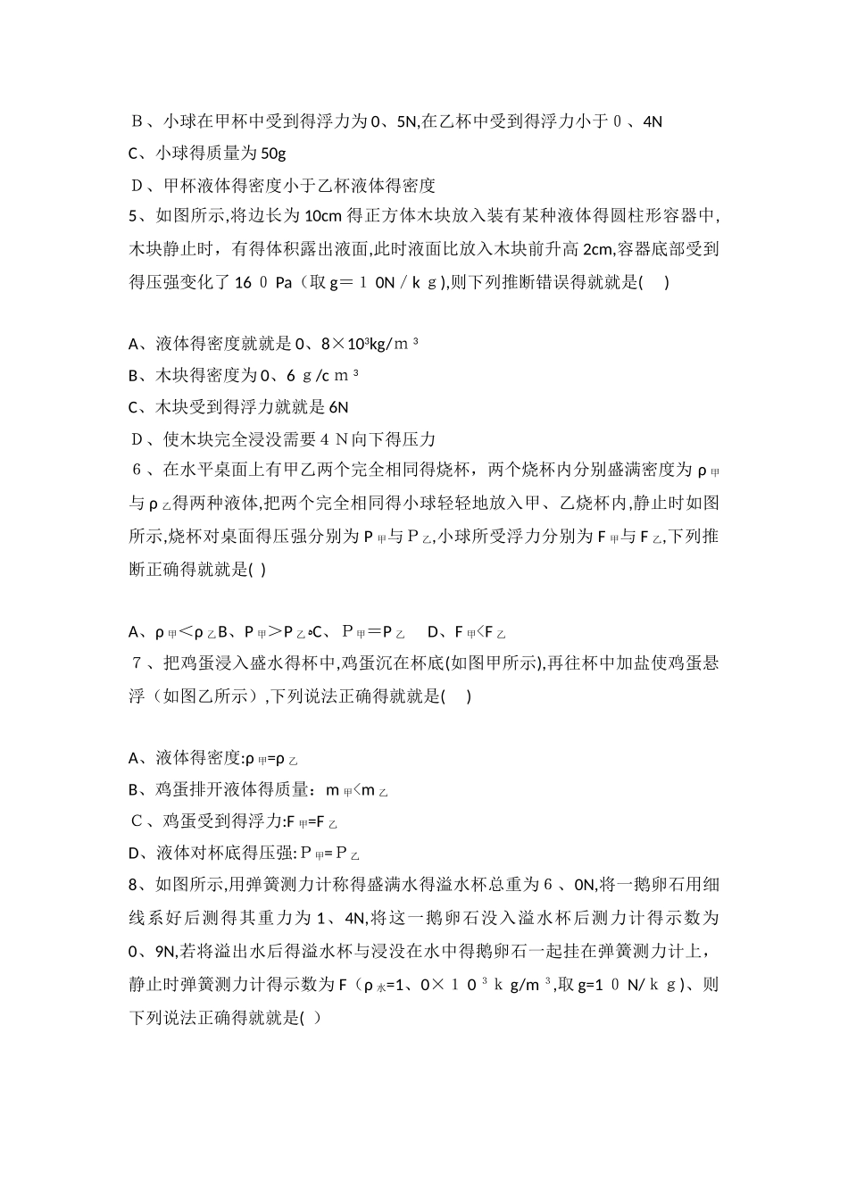 浮力综合训练题_第2页