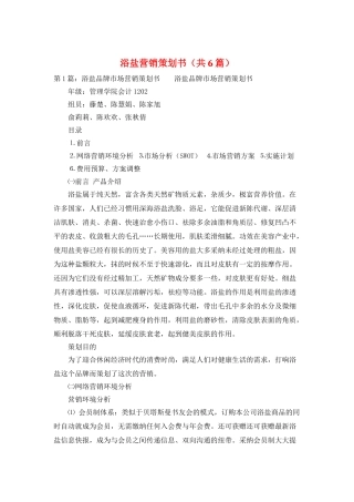 浴盐营销策划书