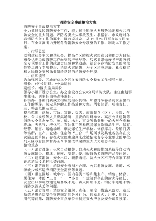 消防安全事故整治方案-精品文案范文