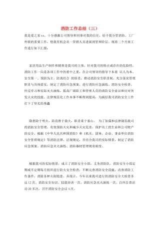 消防工作总结(三)