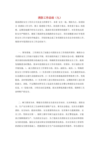消防工作总结(九)