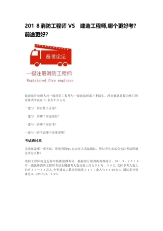 消防工程师 VS 建造工程师